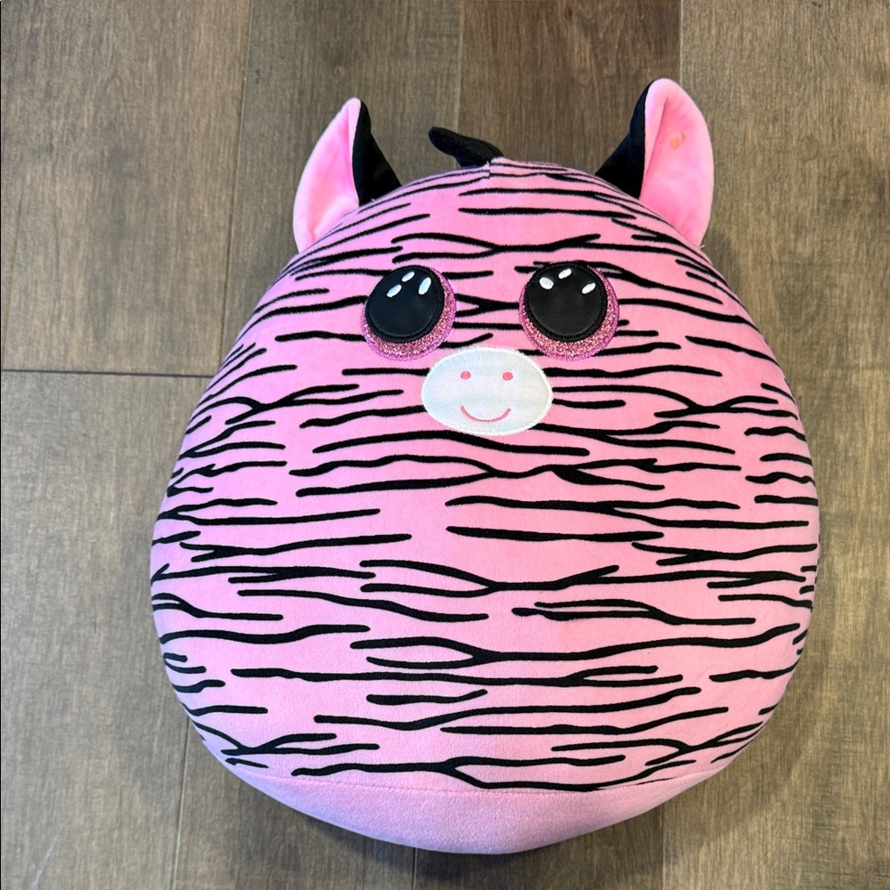 💗 Large TY Pink Zebra Plush – Super Soft & Cuddly 💗